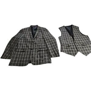 VTG Falcone Vest & Jacket Mens Size 46R Grey Single Breasted 3 Buttons, Vintage